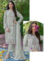 Heavy Organza Dusty Green Festival Wear Embroidery Work Pakistani Suit